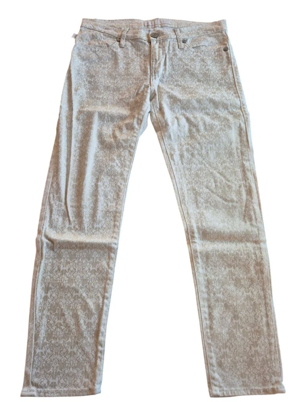 Rock & Republic Gold Floral Skinny Jeans Size 8